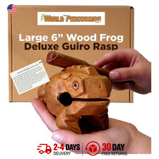 Frog Guiro Rasp Wooden Percussion Instrument Large 6 Inch Tone Block Noise Maker