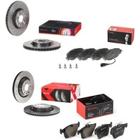 Brembo Xtra Line Bremsscheiben + BremsbeläGe Vorne Hinten Passend FüR Vw Golf 7