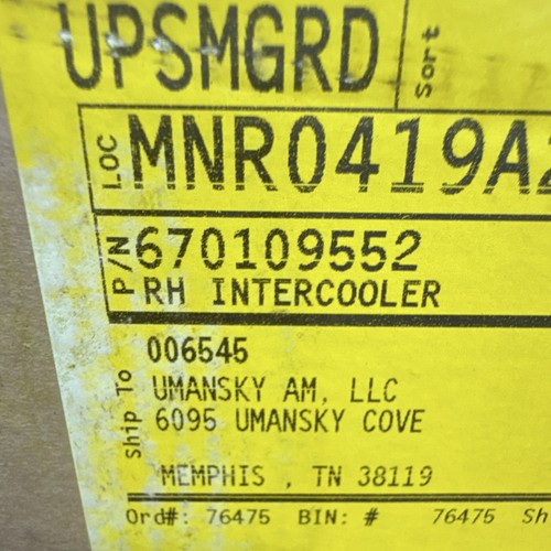 Maserati Ghibli Right Intercooler Photo - $350
