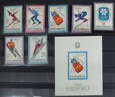 Romania 1967 Mi 2620-2627 Block 64 MNH**   sports  Grenoble Olympics