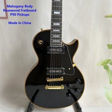 New 60s LP Black Beauty Electric Guitar: P90 Pickup, Fixed Bridge, Ships in USA