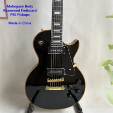New 60s LP Black Beauty Electric Guitar: P90 Pickup, Fixed Bridge, Ships in USA