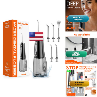 Maohaha Water Dental Flosser Pick For Teeth - 300Ml Portable Cordless Oral