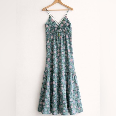 Perry Walker Annie Maxi III Blue Green Dress One Size