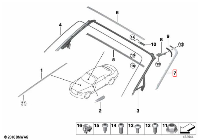Rolls-Royce Dawn 2017-2023 UPPER Trim molding