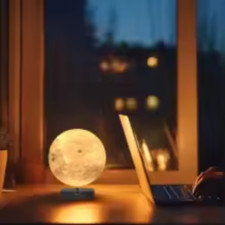 Lampada Luna 3D con 3 Temperature di Colore,Luce Solare Regolabile,Luce Notturna