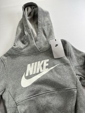 Nike Kids XS Gray Graphic Print Fleece Hoodie FD2988-063 NWT 50