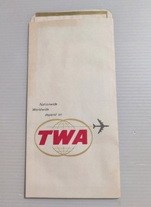 TWA Airlines Royal Ambassador  1970's vintage airline ticket folder