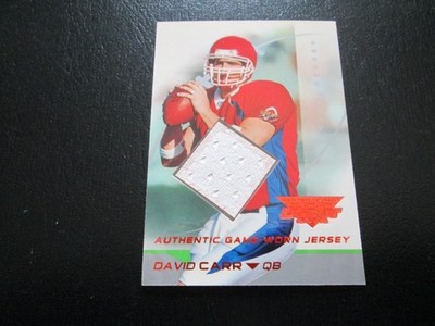 DAVID CARR 2002 TOPPS DEBUT ROOKIE FRESNO STATE GAME WORN JERSEY CARD #104/199