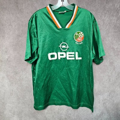 Vintage 90s High5 Republic of Ireland OPEL Football Soccer Green Jersey Mens XL