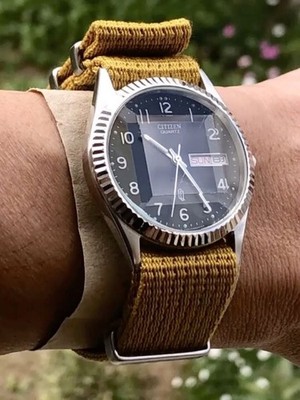 Citizen 6100K09303 Watch Quartz Timepiece Silver Cut Glass Vintage