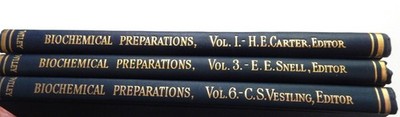 Biochemical Preparations Volumes 1, 3 & 6 Lot organic biochemistry lab HC LN