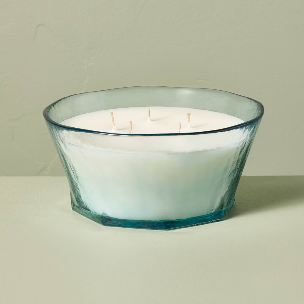 5-Wick Textured Glass Sun and Citron Jar Candle 32oz Blue - Hearth 3490₽