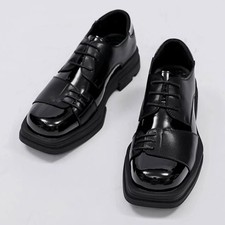 British Wedding Mens Real Leather Lace Up Formal Dress Square Toe Business Shoes