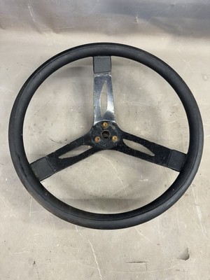 Vintage 3 Spoke Soft Grip Steering Wheel Stock Car Drag Racing IMCA 14'' Mudbog