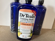 Dr Teal's Foaming Bath Stress Relief w Ginseng  Ginger Essential Oils 34 oz. 3