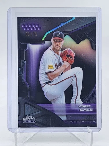 CHRIS SALE 2026 TOPPS CHROME BLACK PURPLE REFRACTOR #32 /75 BRAVES Q5547