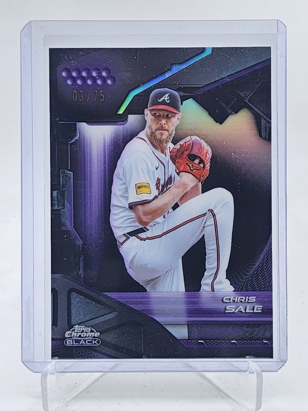 CHRIS SALE 2026 TOPPS CHROME BLACK PURPLE REFRACTOR #32 /75 BRAVES Q5547