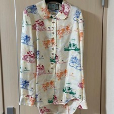 Gucci x Disney Mickey Mouse Silk Shirt 100% Silk Size 42 Round Collar Print
