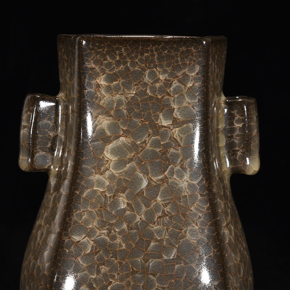 6,5-дюймовая фарфоровая старая фарфоровая ваза для пирсинга ушей в печи Song Guan с трещинами на льду - Изображение 4 из 4