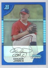 2005 Bowman Chrome First Year Blue Refractor 100/150 Chuck James #298 9bw