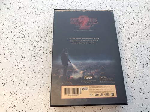 Stranger Things 2 3 Blu-Ray & 3 DVD Sets VHS Retro Box & Pics VG+ Cond