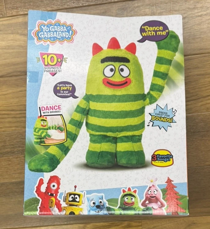 Yo Gabba Gabbaland DANCEY DANCE Brobee Bicho de Pelúcia FRASES SONORAS NOVO - Imagem 2 de 2