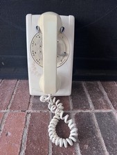 Vintage Bell Gte Western Electric Rotary Dial Phone White Cream ITT Parts Prop