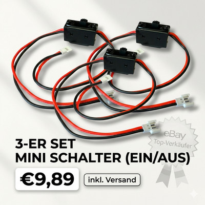   3x Powerschalter Ein/Aus 2Pin Molex Stecker Buchse Schalterkabel Lipo RC 30cm
