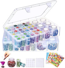 1 Set Diamond Painting Storage Containers,42 Grids Bead Organizer with Painting