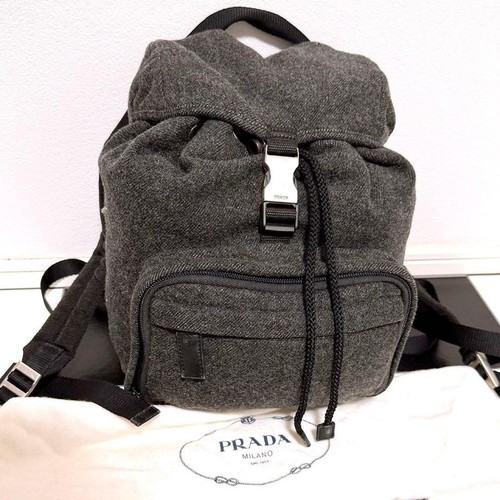 Prada Gray Nylon Backpack Authentic Designer Luxury Travel Bag