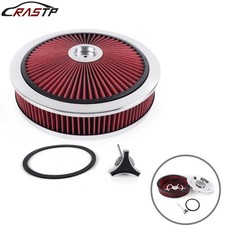 14in X 3in Air Cleaner Set Super Flow Washable Element Black Recessed Chrome Top
