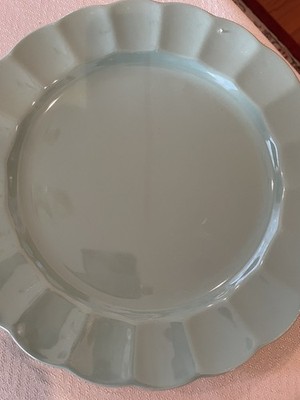 The Pioneer Woman Dinner Plates 10.5   Stone Ware Scalloped Edge Set Of 4 Blue