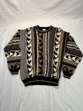 Vintage 90s Disney Store Coogi Style Mickey Mouse Knit Sweater Fits Small 20x25