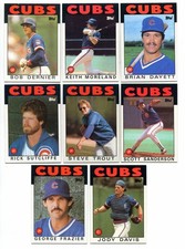 Lot Of (8) 1986 Topps Baseball Cards - Chicago Cubs