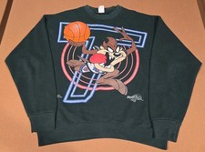 Vintage 90's FREEZE 1996 Rare Looney Tunes Space Jam AOP Crewneck Green Size XL