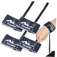 Ski Glove Wrist Straps, 2 Pairs Adjustable Elastic Leashes, Men Size 8-11