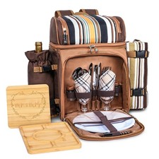 Hap Tim Picnic Basket Backpack for 2 Person with Blanket, 2 Charcut... Fast Ship