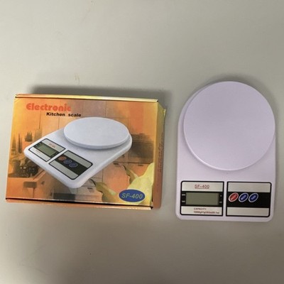 SF-400 Digital Kitchen Scale Battery Powered White Plastic Auto Shut Off