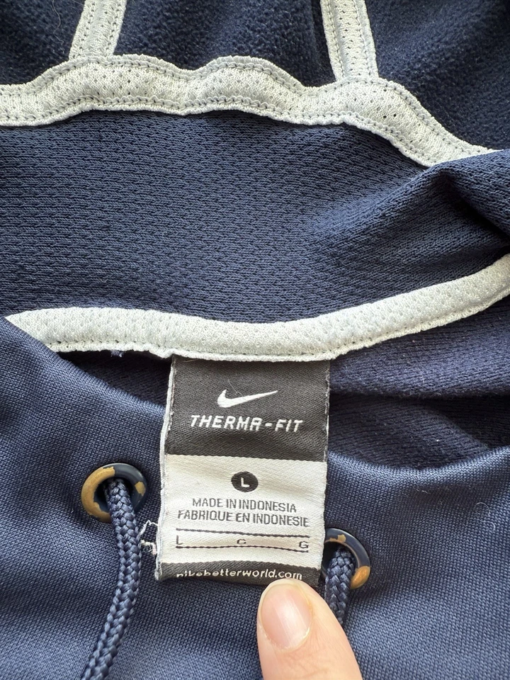 Nike Virginia Basketball Hoodie Size L Blue Long Sleeve Pullover Therma Fit - Image 3 of 4