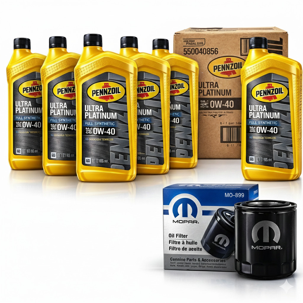Oil Change Kit 7qts 0w-40 & Oem Mopar Oil Filter Mo-899 4884