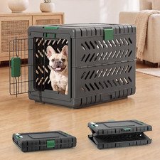 28" L Travel Dog Crate -Collapsible Dog Crate for Medium/Small Dogs, No Tools Re