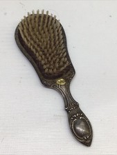 Vintage Art Nouveau Heavy Silverplate Repousse Floral Vanity Ladies Hairbrush