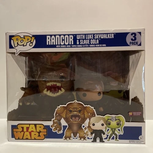 Funko Pop Star Wars Rancor - Luke Skywalker &  Oola 3 Pack PX Previews Exclusive