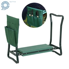 Folding Garden Kneeler Bench Kneeling Soft Eva Pad Seat With Stool Pouch