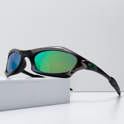 ゴーグル　オークリー　Oakley Splice Tagline Olive Oakley Splice Sunglasses Black Frame Blue Green Polarized Lens