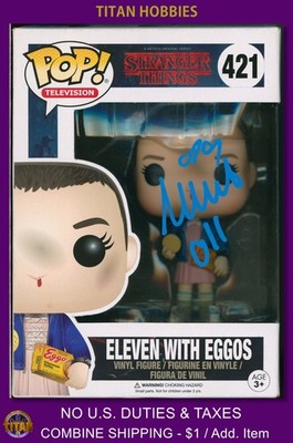 Millie Bobby Brown AUTOGRAPH Funko Pop # 421 Eleven w/EGGOS Autograph *JSA* 