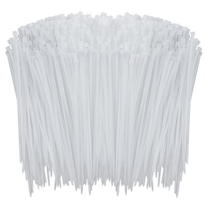 1000 Pcs 6 Inch White Clear Self-Locking Nylon Zip Ties for Indoor and Outdoor