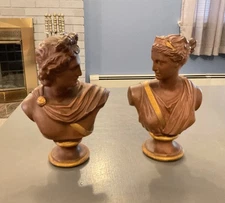 Vintage BORGHESE Diana & Apollo Busts Strawbridge & Clothier