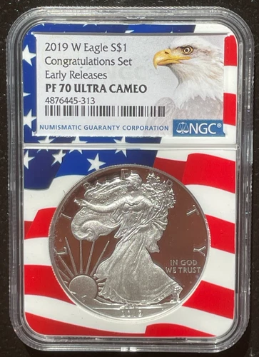 2019-W $1 SILVER AMERICAN EAGLE NGC PF70 Congratulations Early Releases : 06662